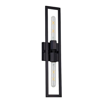Dainolite Wisteria 22in 2-Light Wall Sconce | Contemporary Matte Black Metal | Hallway & Bedroom Accent | 4.5 x 22 in | Model WTS-222W-MB
