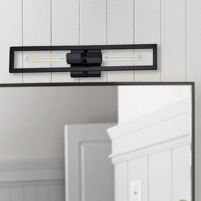 Dainolite Wisteria 22in 2-Light Wall Sconce | Contemporary Matte Black Metal | Hallway & Bedroom Accent | 4.5 x 22 in | Model WTS-222W-MB