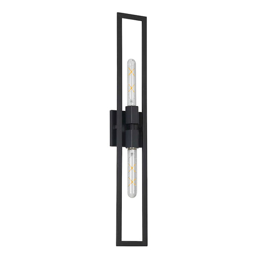 Dainolite Wisteria 29in 2-Light Wall Sconce | Contemporary Matte Black Metal | Hallway & Bedroom Accent | 4.5 x 29 in | Model WTS-292W-MB