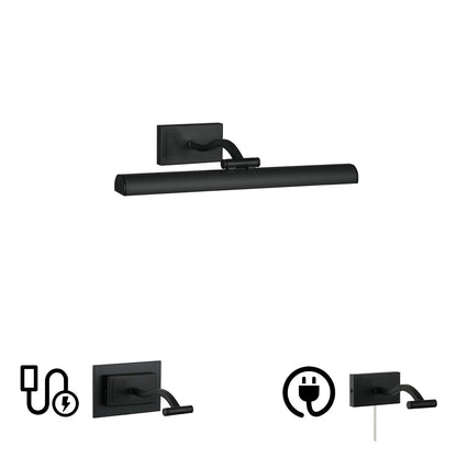 Dainolite Yvonne 16in 1-Light Picture Light | Contemporary Matte Black Metal | Living Room & Hall Art Accent | 2051 Lumens | Model YVO333-16LED-MB