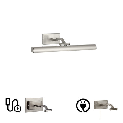 Dainolite Yvonne 16in 1-Light Picture Light | Contemporary Satin Chrome Metal | Living Room & Hall Art Accent | 2051 Lumens | Model YVO333-16LED-SC