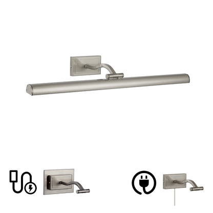 Dainolite Yvonne 24in 1-Light Picture Light | Contemporary Satin Chrome Metal | Living Room & Hall Art Accent | 2928 Lumens, 5-CCT | Model YVO333-24LED-SC