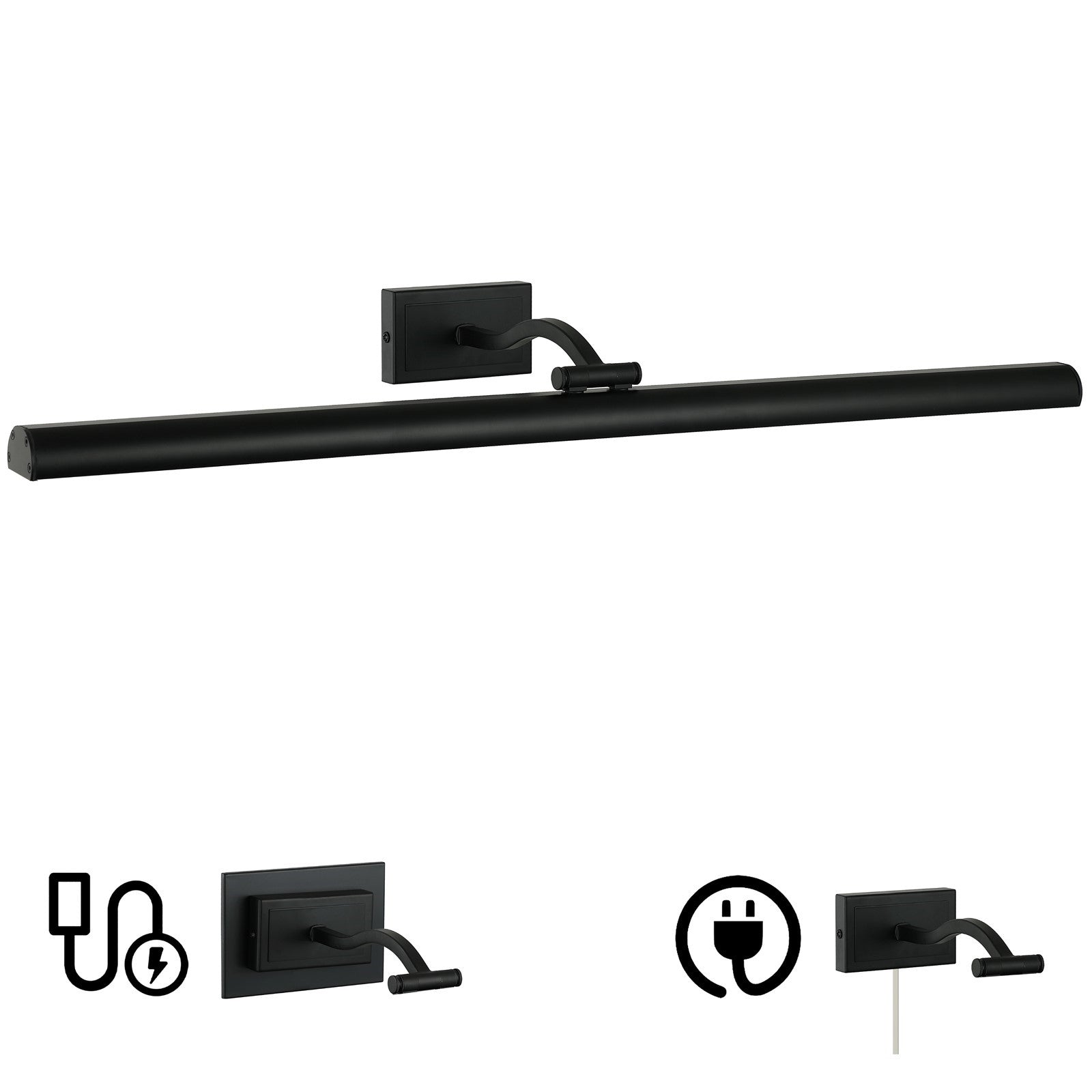 Dainolite Yvonne 32in 1-Light Picture Light | Contemporary Matte Black Metal | Living Room & Hall Art Accent | 3813 Lumens, 5-CCT | Model YVO333-32LED-MB