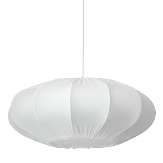 Dainolite Zoey 20in 1-Light Square Pendant | Contemporary White and Polished Chrome with Silver Fabric Shade | Kitchen Island | Model ZOE-221P-WH-900