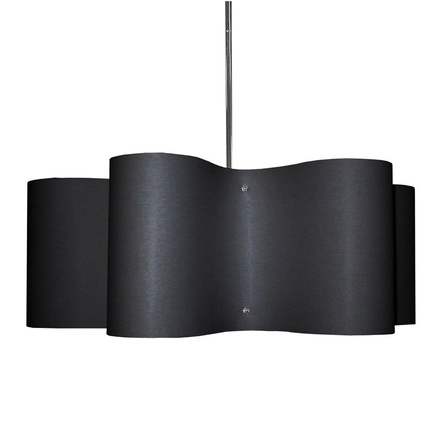 Dainolite Zulu 24in 3-Light Pendant | Modern Black Fabric Shade | Kitchen Island & Dining Room | 24 x 24 x 8.5 in | Model ZUL-243-PC-BK