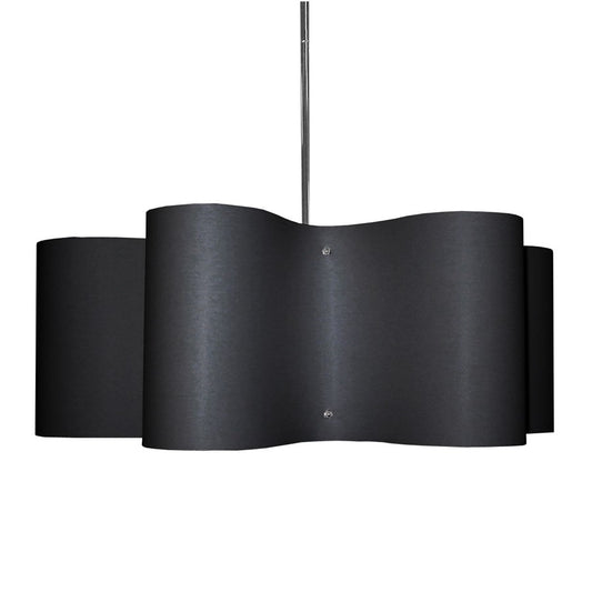 Dainolite Zulu 24in 3-Light Pendant | Modern Black Fabric Shade | Kitchen Island & Dining Room | 24 x 24 x 8.5 in | Model ZUL-243-PC-BK