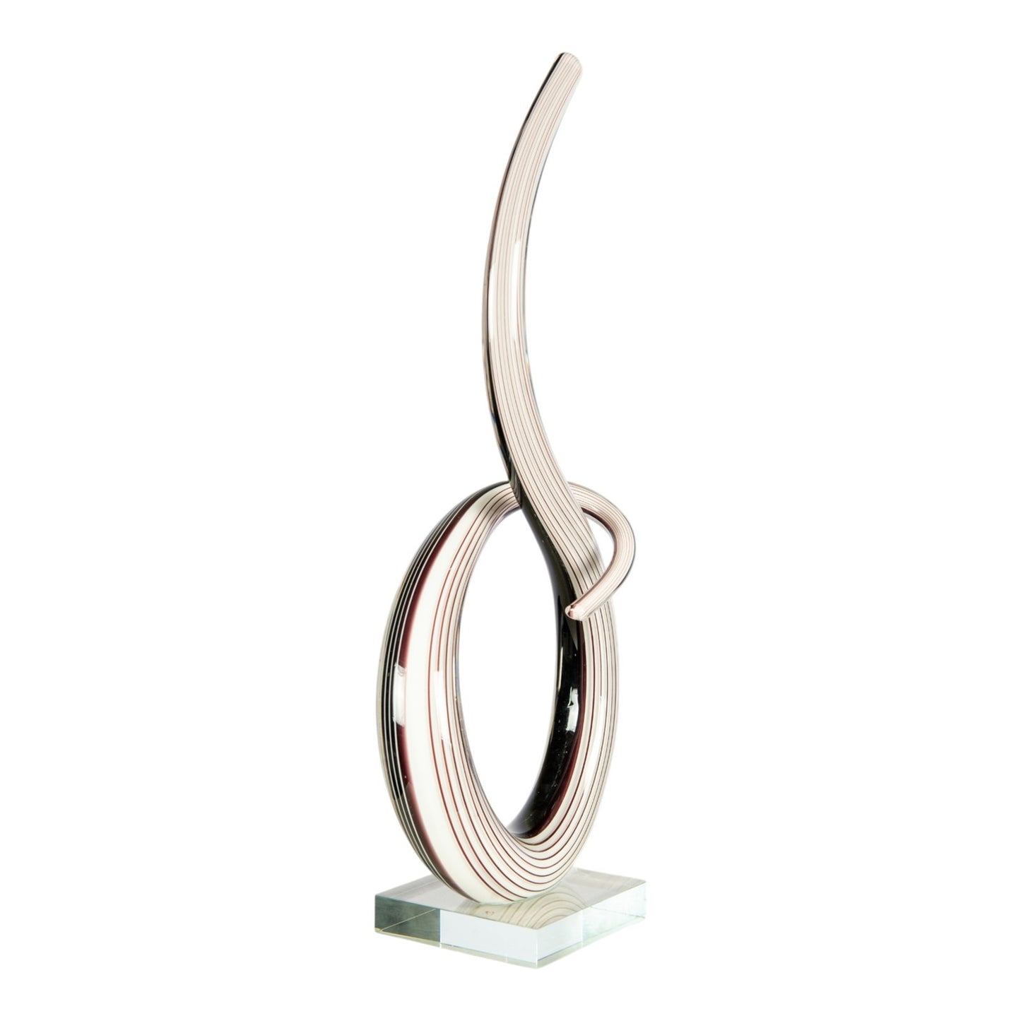 Dale Tiffany Midnight Spiral Handcrafted Art Glass Sculpture | Abstract Ribbon Form, Charcoal Black | Living Room & Contemporary Decor | Model AS26056
