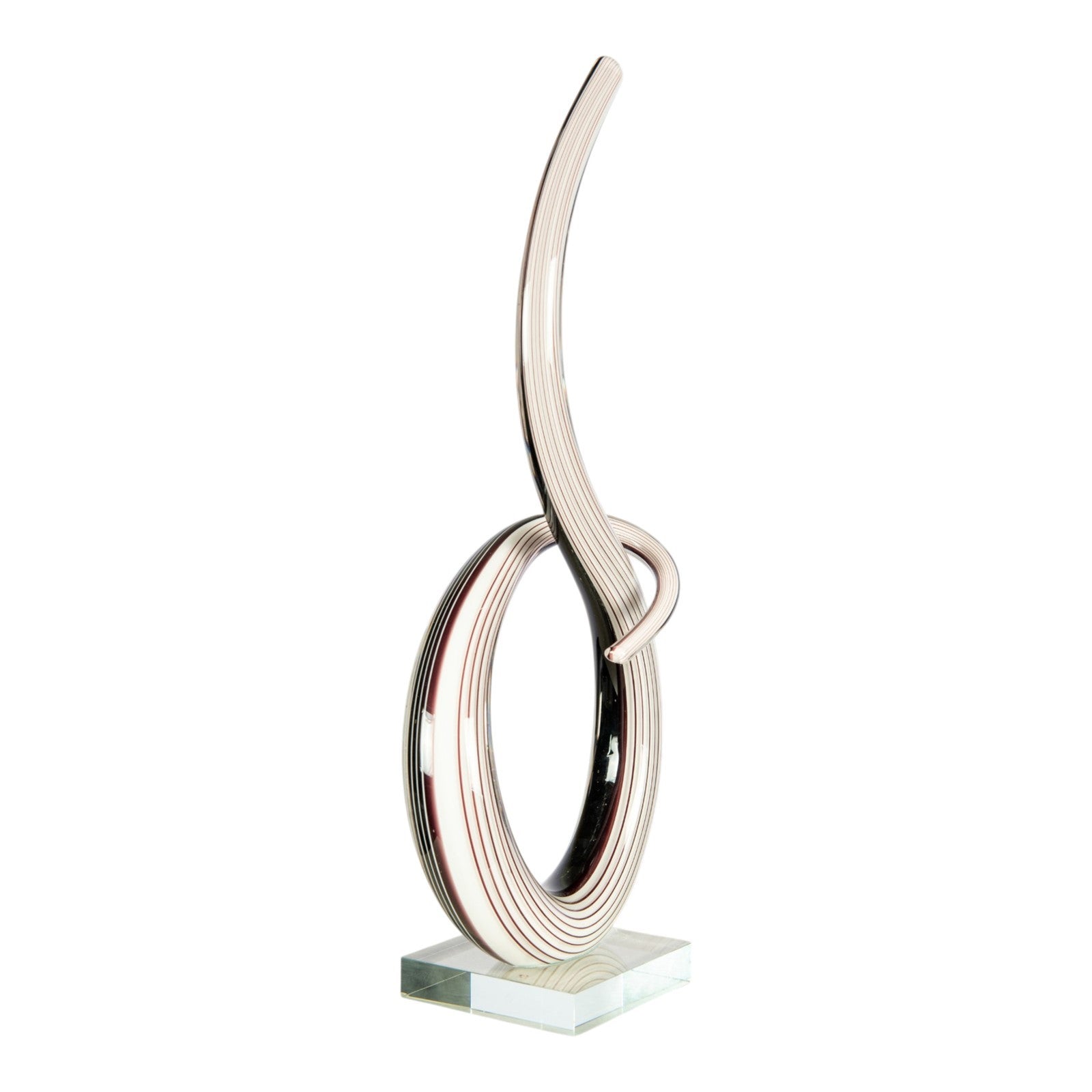 Dale Tiffany Midnight Spiral Handcrafted Art Glass Sculpture | Abstract Ribbon Form, Charcoal Black | Living Room & Contemporary Decor | Model AS26056