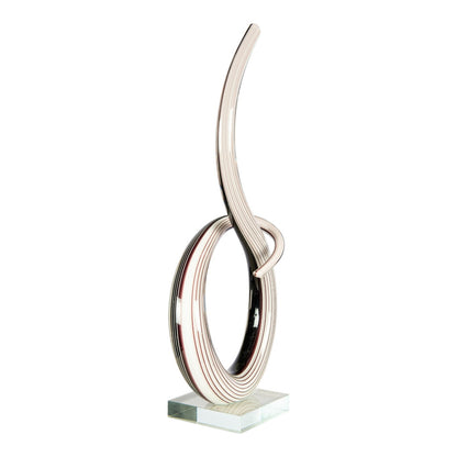 Dale Tiffany Midnight Spiral Handcrafted Art Glass Sculpture | Abstract Ribbon Form, Charcoal Black | Living Room & Contemporary Decor | Model AS26056