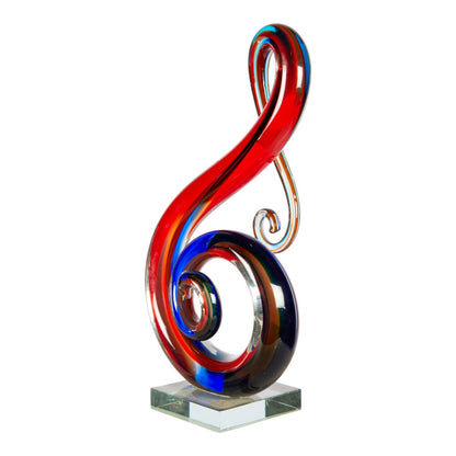 Dale Tiffany Virtuoso Handcrafted Art Glass Sculpture | Multi-Color Scroll Design | Mantel & Shelf Display | 3.5 x 7 x 13.75 in | Model AS26060