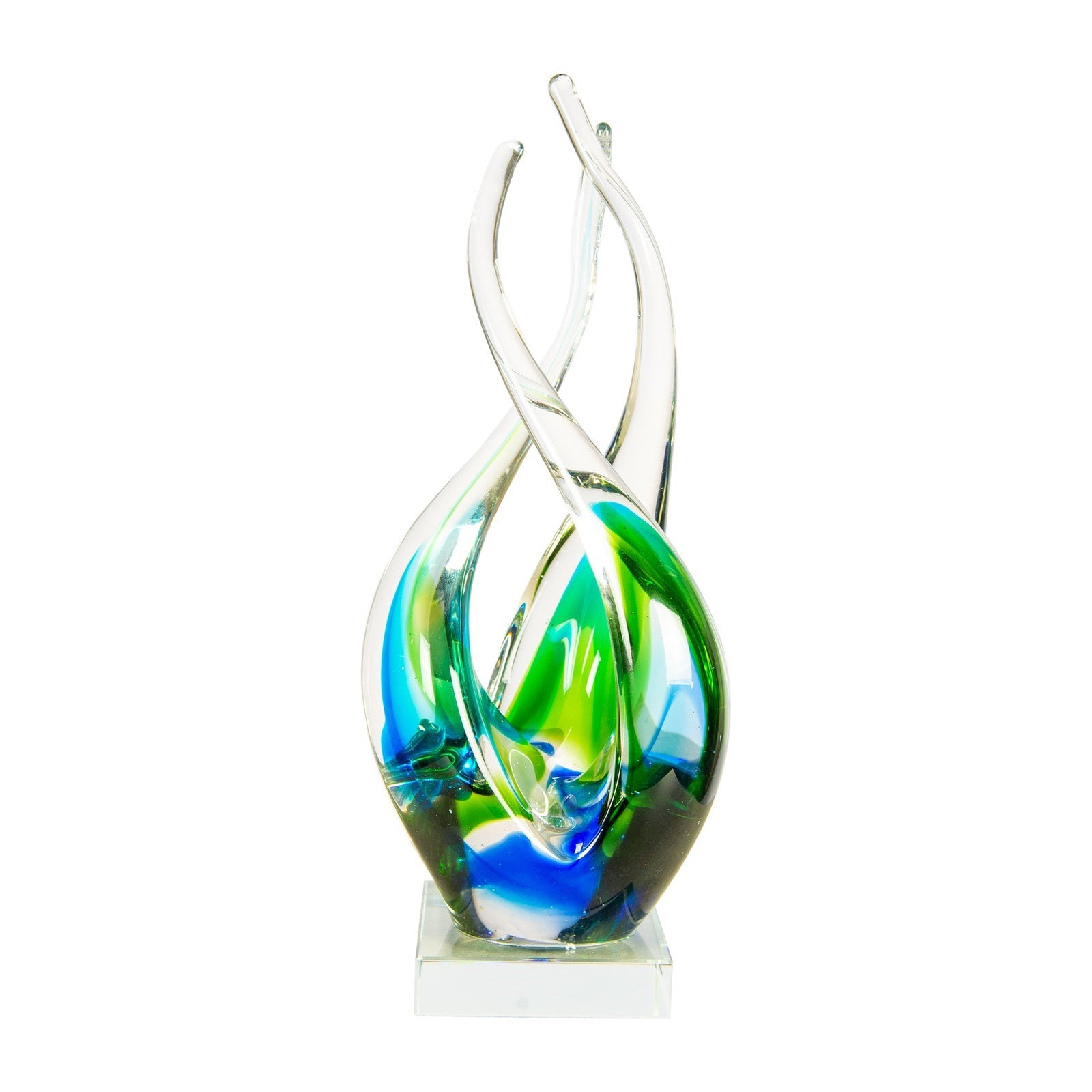 Dale Tiffany Coastal Harmony Handcrafted Art Glass Sculpture | Ocean Blue-Green Coastal Tones | Console & Shelf Statement Piece | 4.75in | Model AS26072