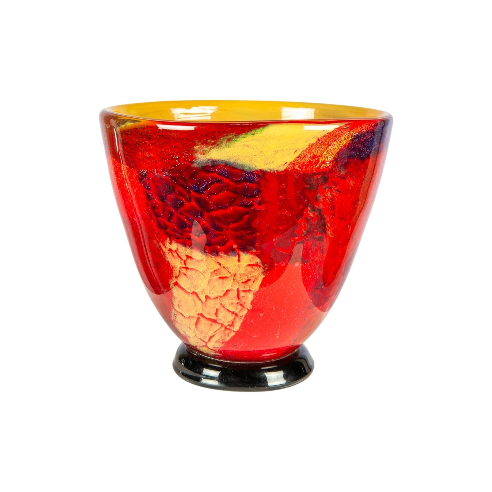 Dale Tiffany Autumn Medley Hand Blown Art Glass Vase | Cobalt Blue and Vibrant Green | Dining Table & Entryway Centerpiece | 11.5 x 11.5in | Model AV26024