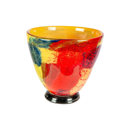 Dale Tiffany Autumn Medley Hand Blown Art Glass Vase | Cobalt Blue and Vibrant Green | Dining Table & Entryway Centerpiece | 11.5 x 11.5in | Model AV26024