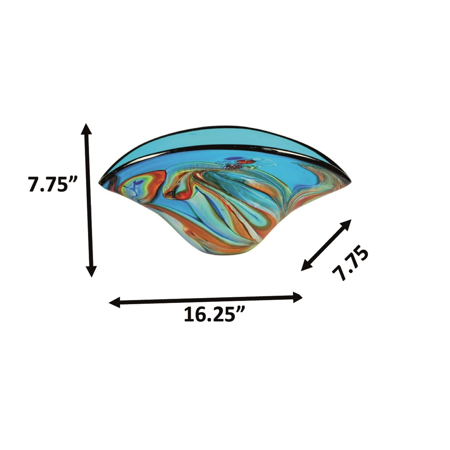 Dale Tiffany Bellezza 16.25in Hand Blown Art Glass Vase | Jewel Tone Multi-Color Freeform | Living Room & Dining Centerpiece | 7.75in | Model AV26051