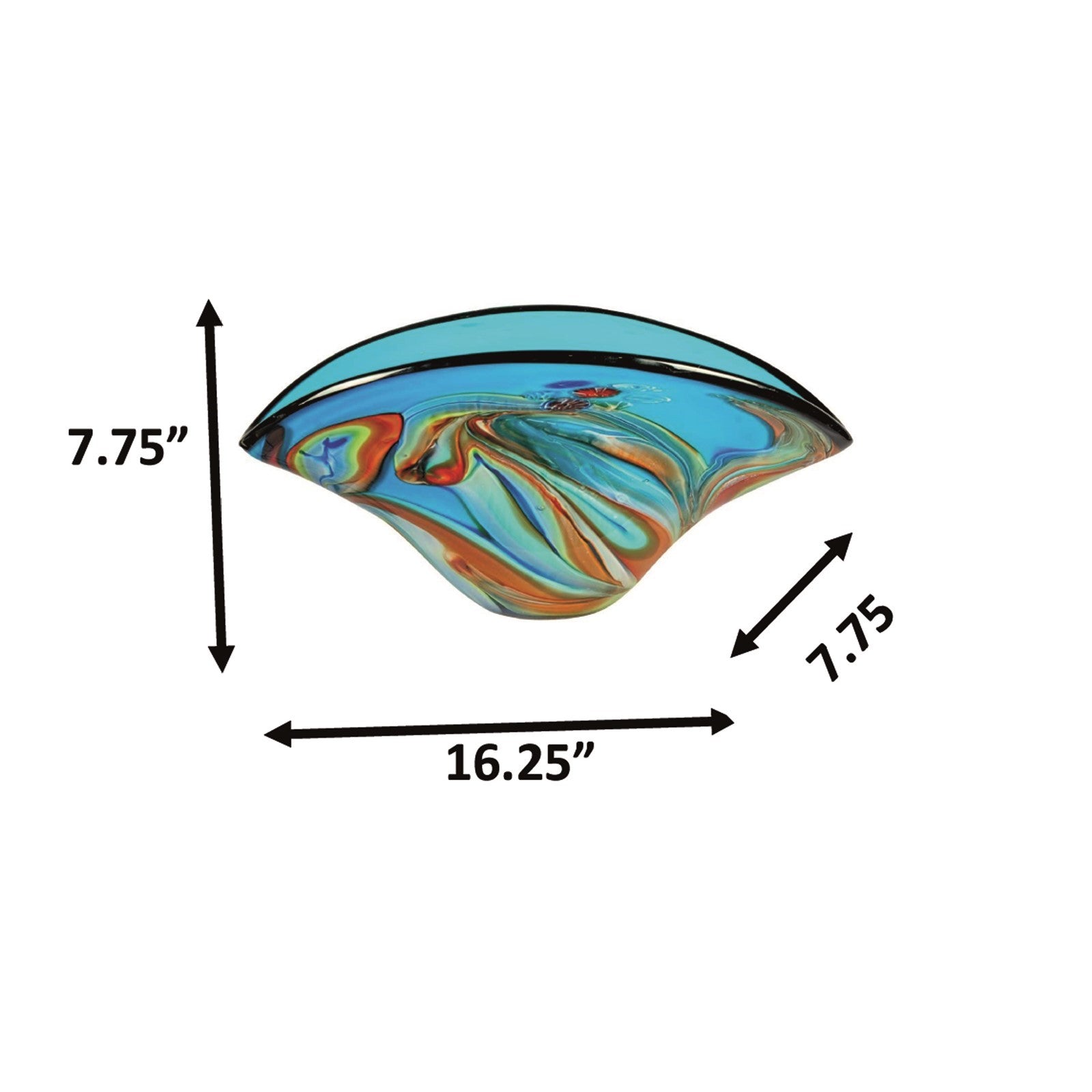 Dale Tiffany Bellezza 16.25in Hand Blown Art Glass Vase | Jewel Tone Multi-Color Freeform | Living Room & Dining Centerpiece | 7.75in | Model AV26051