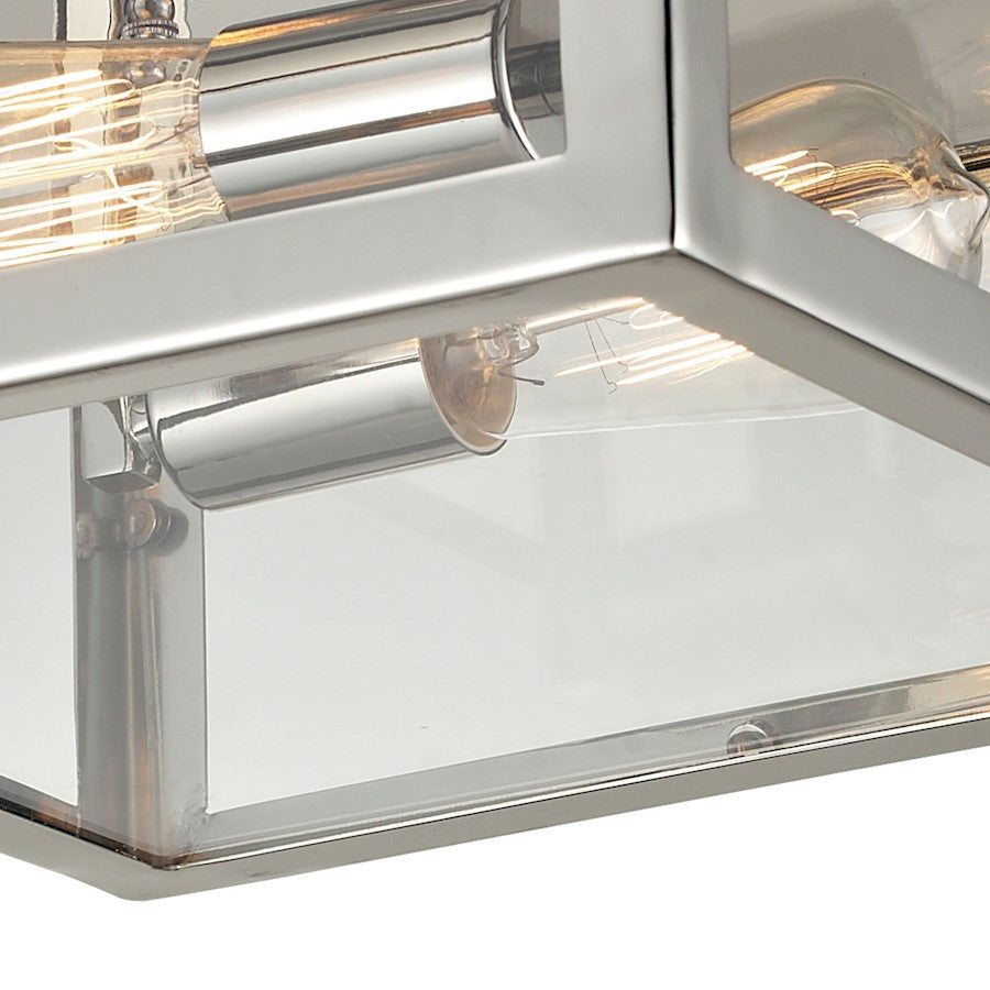 ELK Lighting Parameters 2-Light Flush Mount, Clear Glass