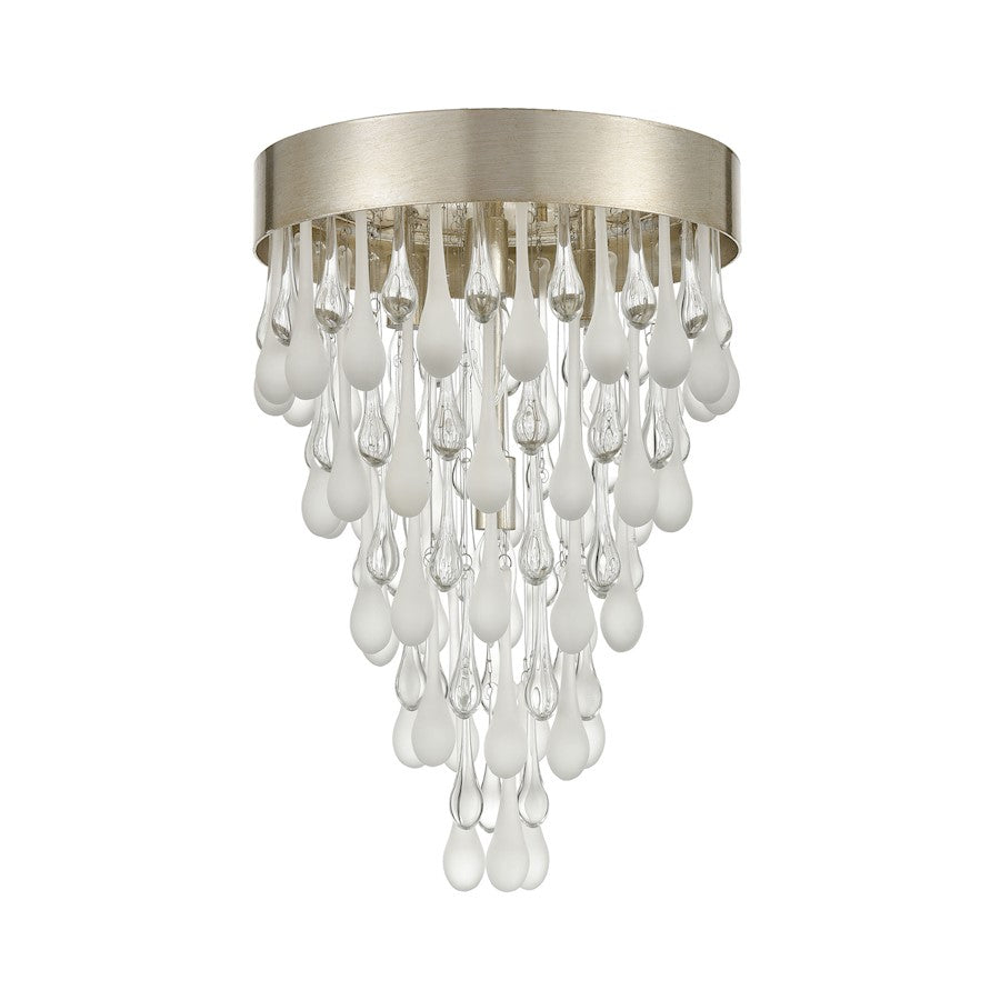 ELK Lighting Morning Frost 4-Light Flush, Silver/Clear /Frosted Drops