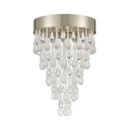 ELK Lighting Morning Frost 4-Light Flush, Silver/Clear /Frosted Drops