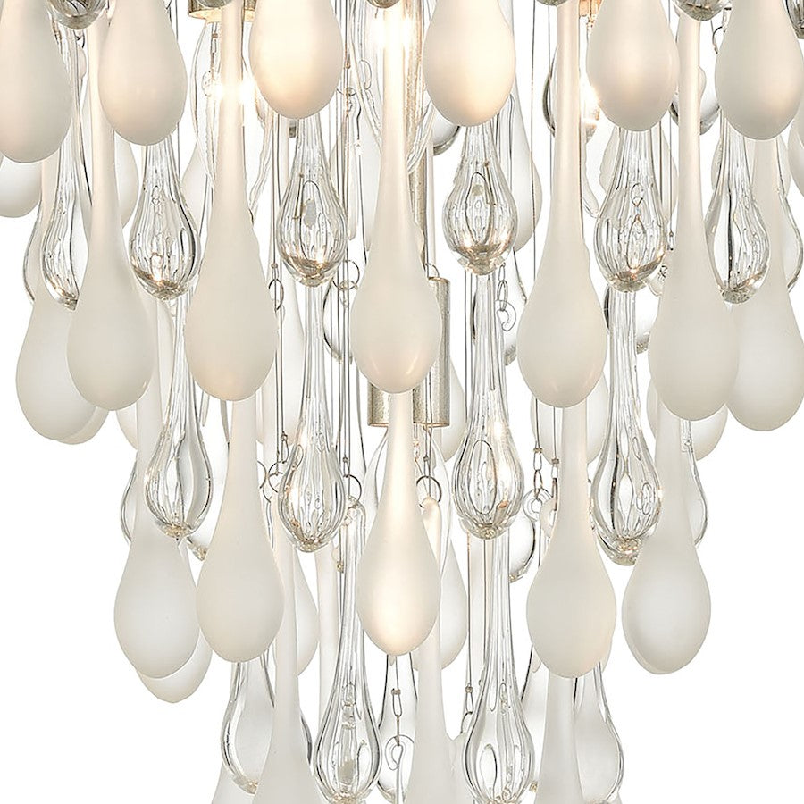 ELK Lighting Morning Frost 4-Light Flush, Silver/Clear /Frosted Drops