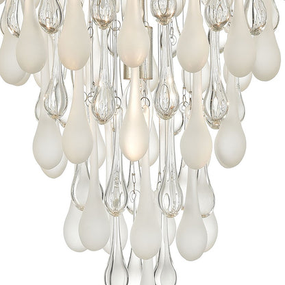 ELK Lighting Morning Frost 4-Light Flush, Silver/Clear /Frosted Drops