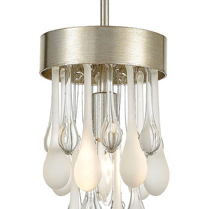 1 Light Mini Pendant, Silver/Clear