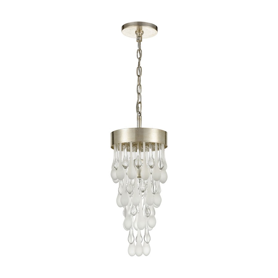 1 Light Mini Pendant, Silver/Clear