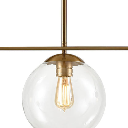 ELK Lighting Collective 3-Light Island Light, Satin Brass/Clear Glass