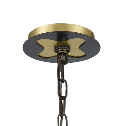1 Light Pendant, Aged Bronze and Aged Brass