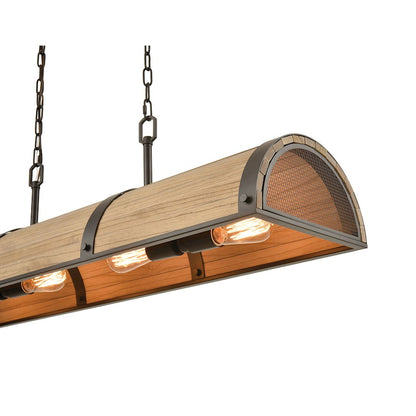 ELK Lighting Wooden Barrel 4-Light Island