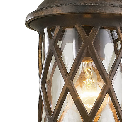 ELK Lighting Barrington Gate 1-Light Outdoor Wall Lantern, Hazelnut