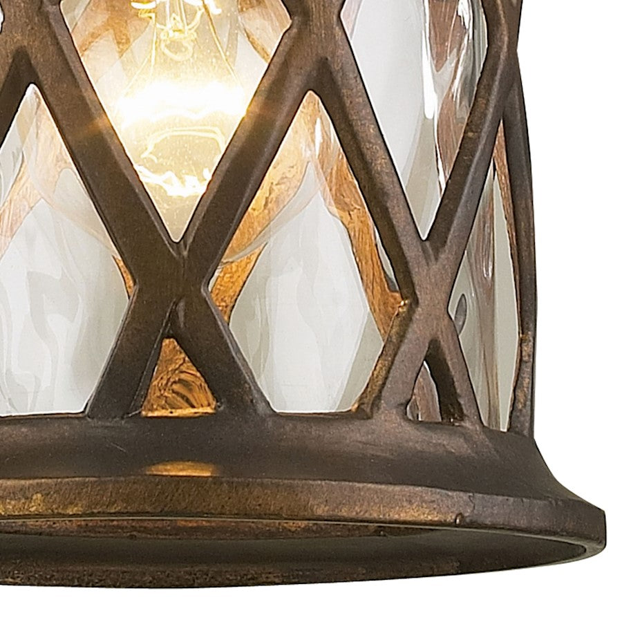 ELK Lighting Barrington Gate 1-Light Outdoor Wall Lantern, Hazelnut