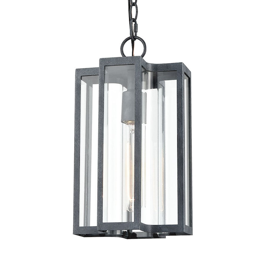 ELK Lighting Bianca 1-Light Hanging, Aged Zinc/Clear