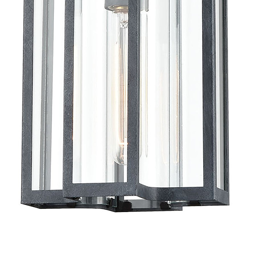 ELK Lighting Bianca 1-Light Hanging, Aged Zinc/Clear