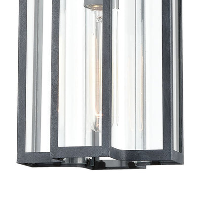 ELK Lighting Bianca 1-Light Hanging, Aged Zinc/Clear