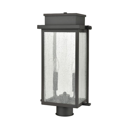 ELK Lighting Braddock 2-Light Outdoor Post Mount, Bronze/Seedy