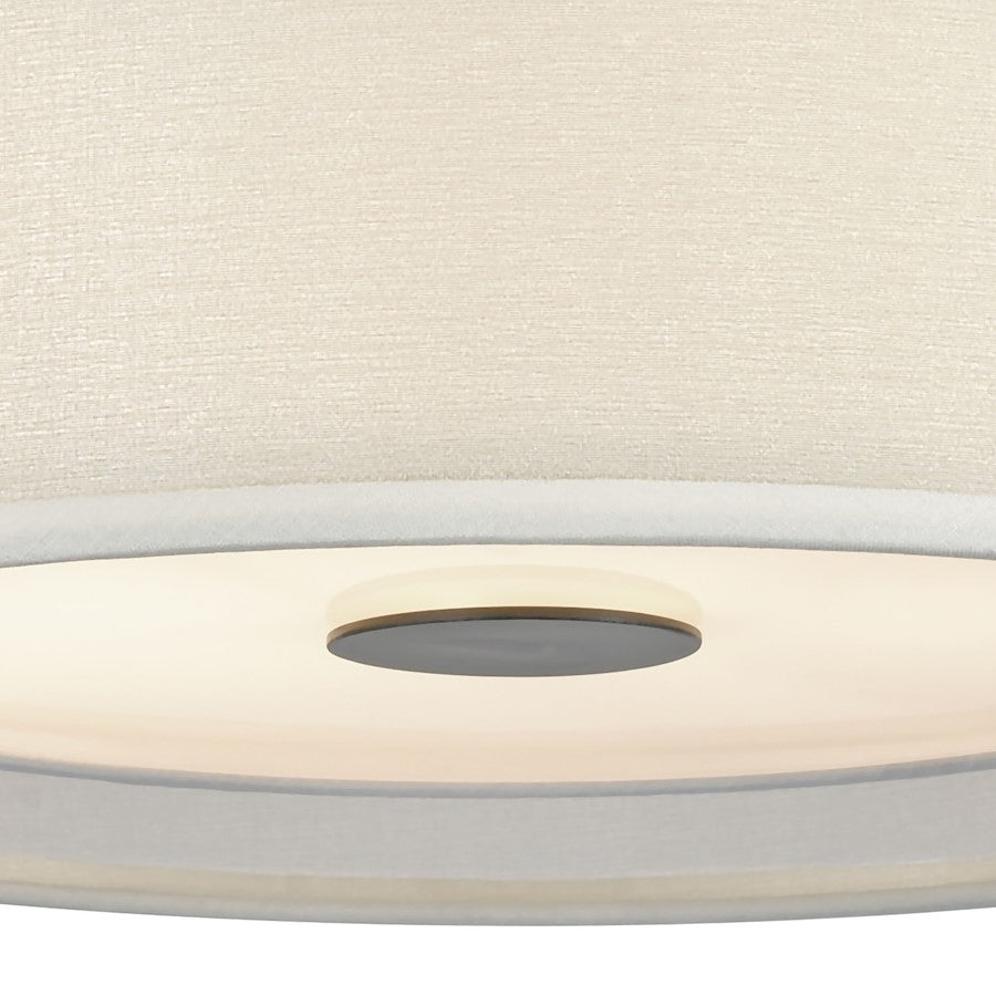 ELK Lighting Ashland 2-Light Semi Flush, Black/Organza White