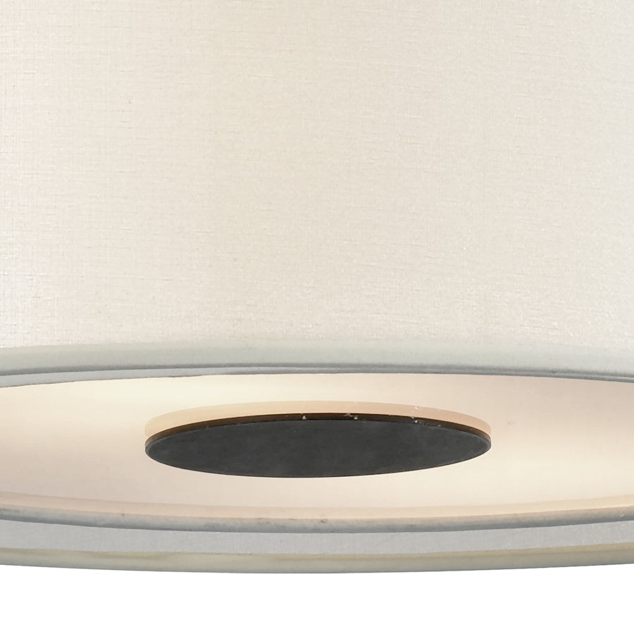 ELK Lighting Ashland 2-Light Semi Flush, Black/Organza White
