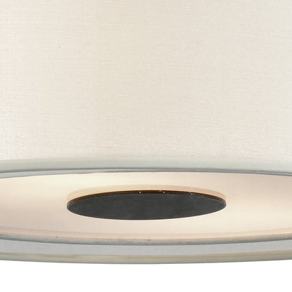 ELK Lighting Ashland 2-Light Semi Flush, Black/Organza White