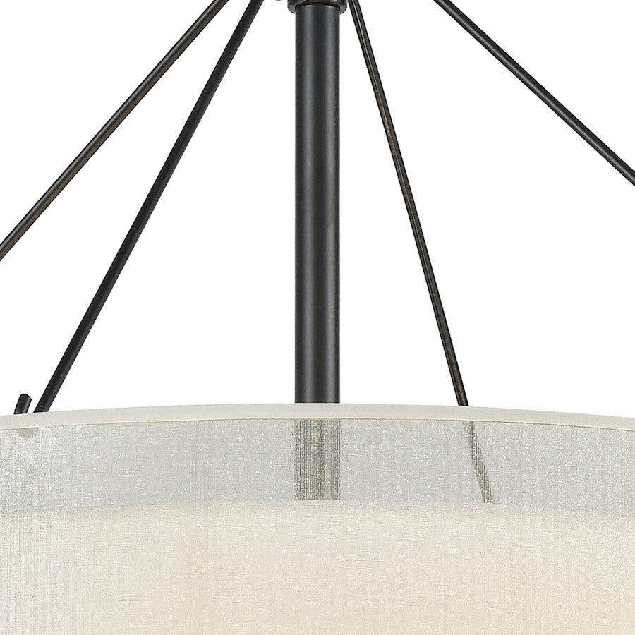 5 Light Chandelier, Black
