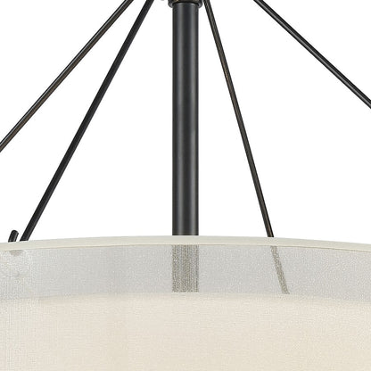 5 Light Chandelier, Black