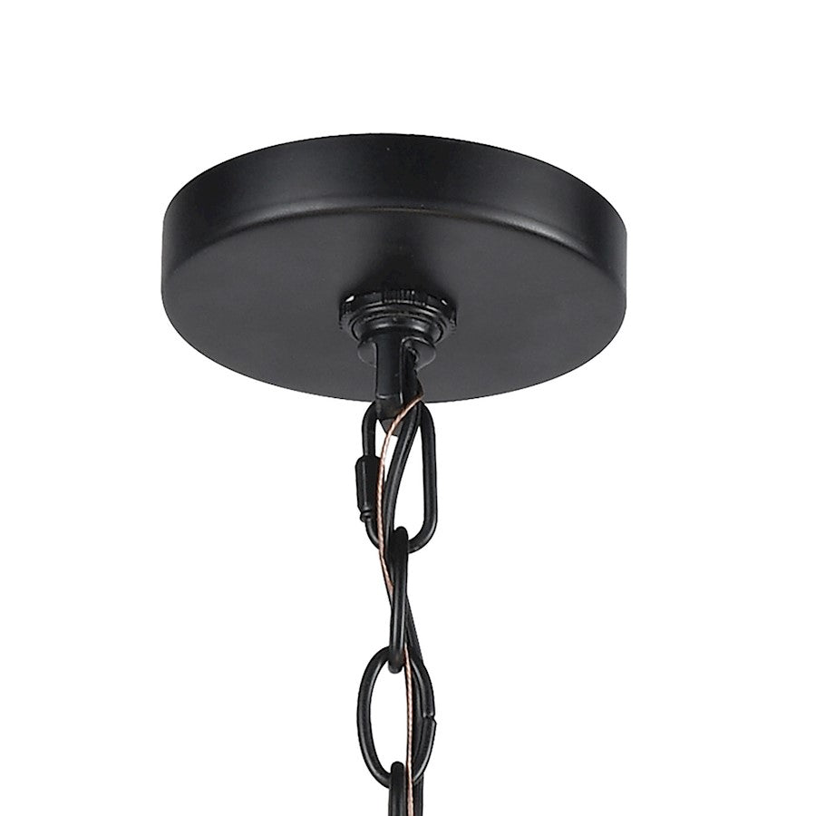 5 Light Chandelier, Black