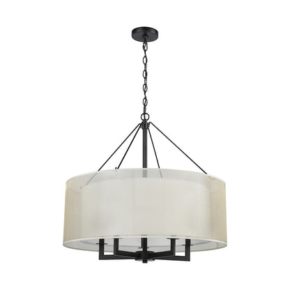 5 Light Chandelier, Black