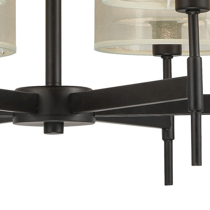 6 Light Chandelier, Black