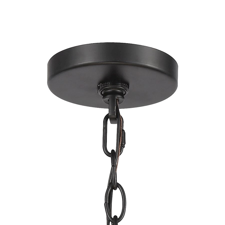 6 Light Chandelier, Black