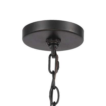 6 Light Chandelier, Black