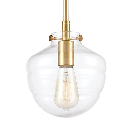 1 Light Mini Pendant, Brass/Clear
