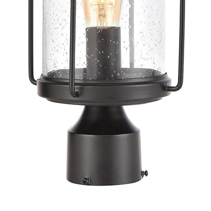 ELK Lighting Devonshire 1-Light Post Mount, Matte Black/Seedy Glass