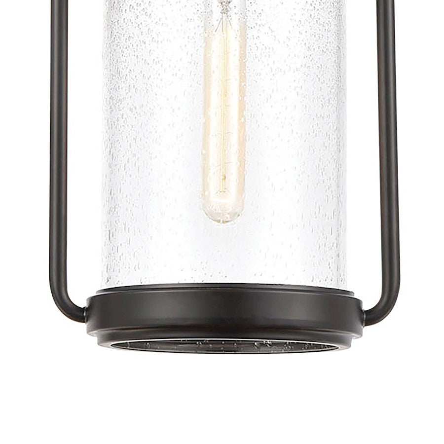 ELK Lighting Wexford 1-Light Hanging, Matte Black/Seedy Glass
