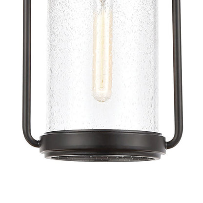 ELK Lighting Wexford 1-Light Hanging, Matte Black/Seedy Glass