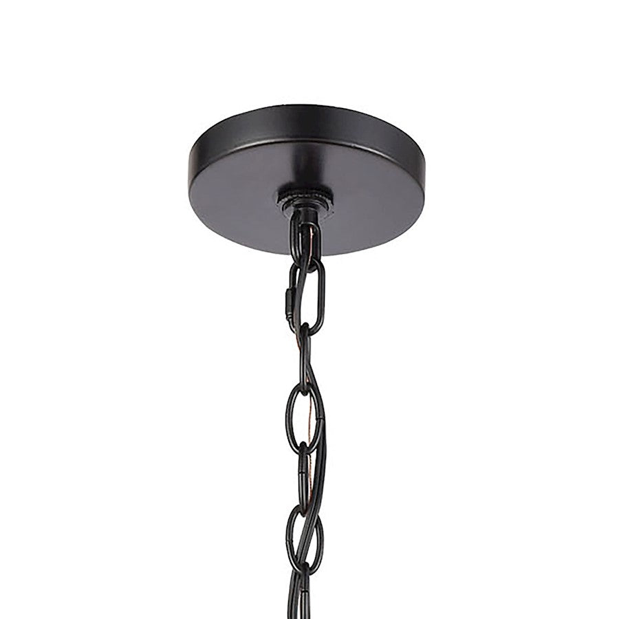 ELK Lighting Wexford 1-Light Hanging, Matte Black/Seedy Glass